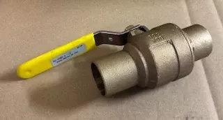 1-1/2" Sweat Cast Bronze 2 Pc Full Port Ball Valve w/Blow-Out Proof Stem