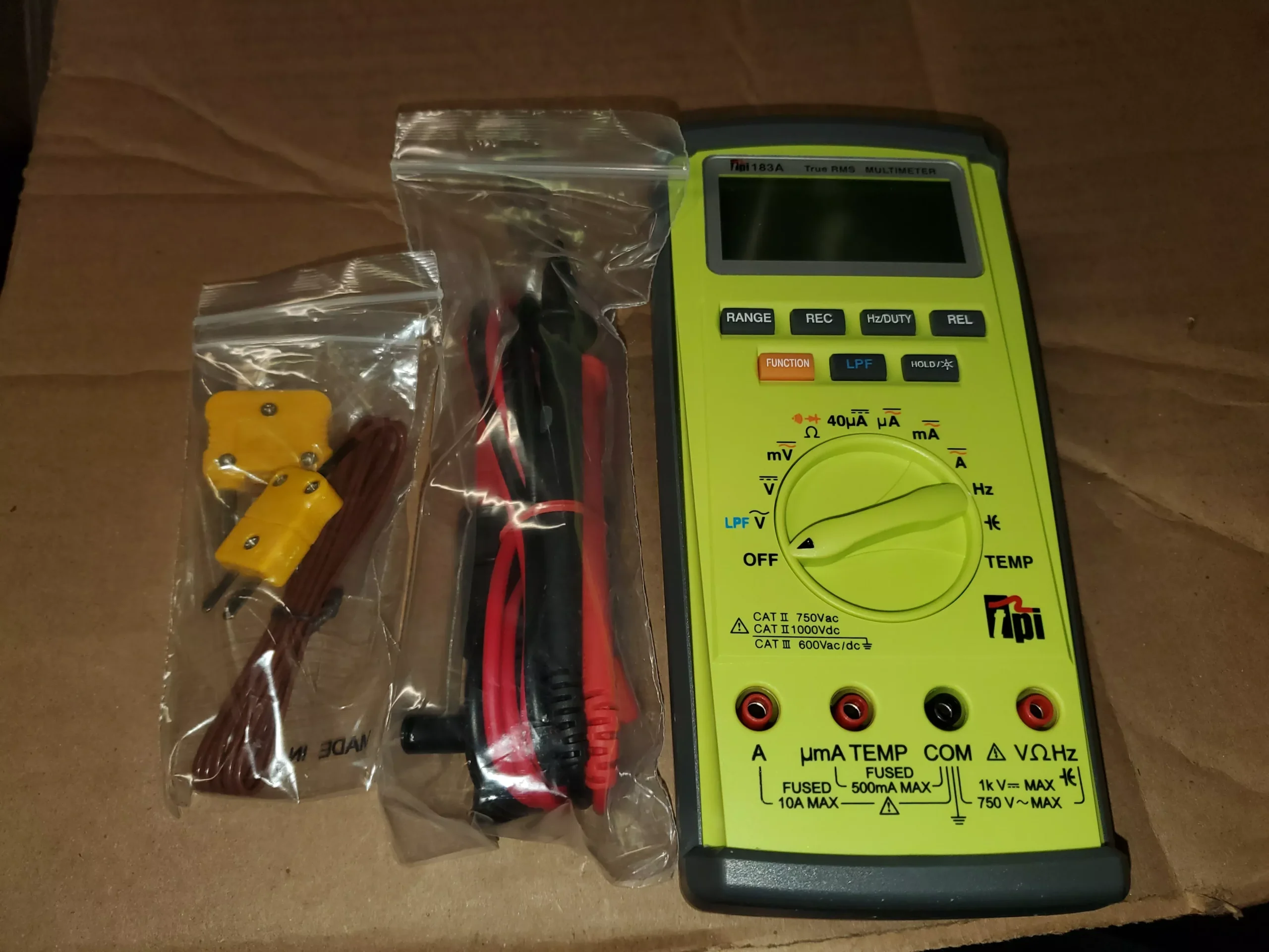 183A True RMS DMM Multimeter with Duty Cycle,Low-Pass Filter, Capacitance, and Temperature