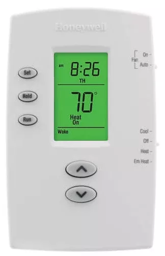 1H/1C Heat Pump or Conventional Programmable Thermostat, Battery or Hardwired