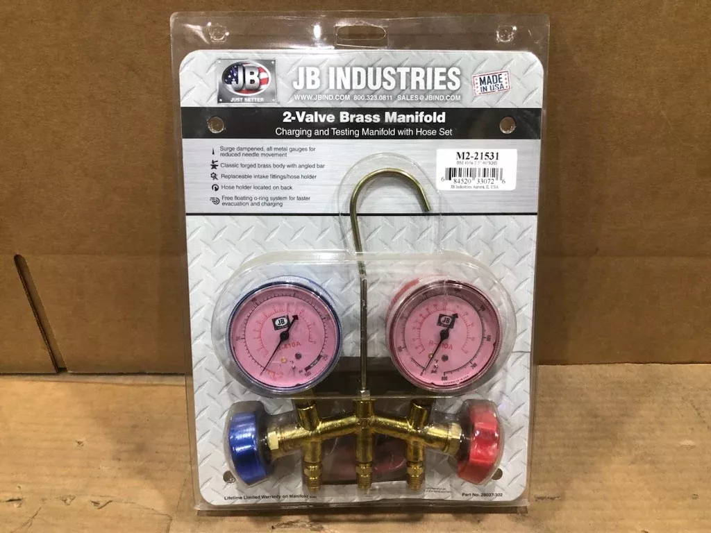 2-1/2 R-410A 2-Valve Classic Brass Manifold With Ccle-60 Hose Set