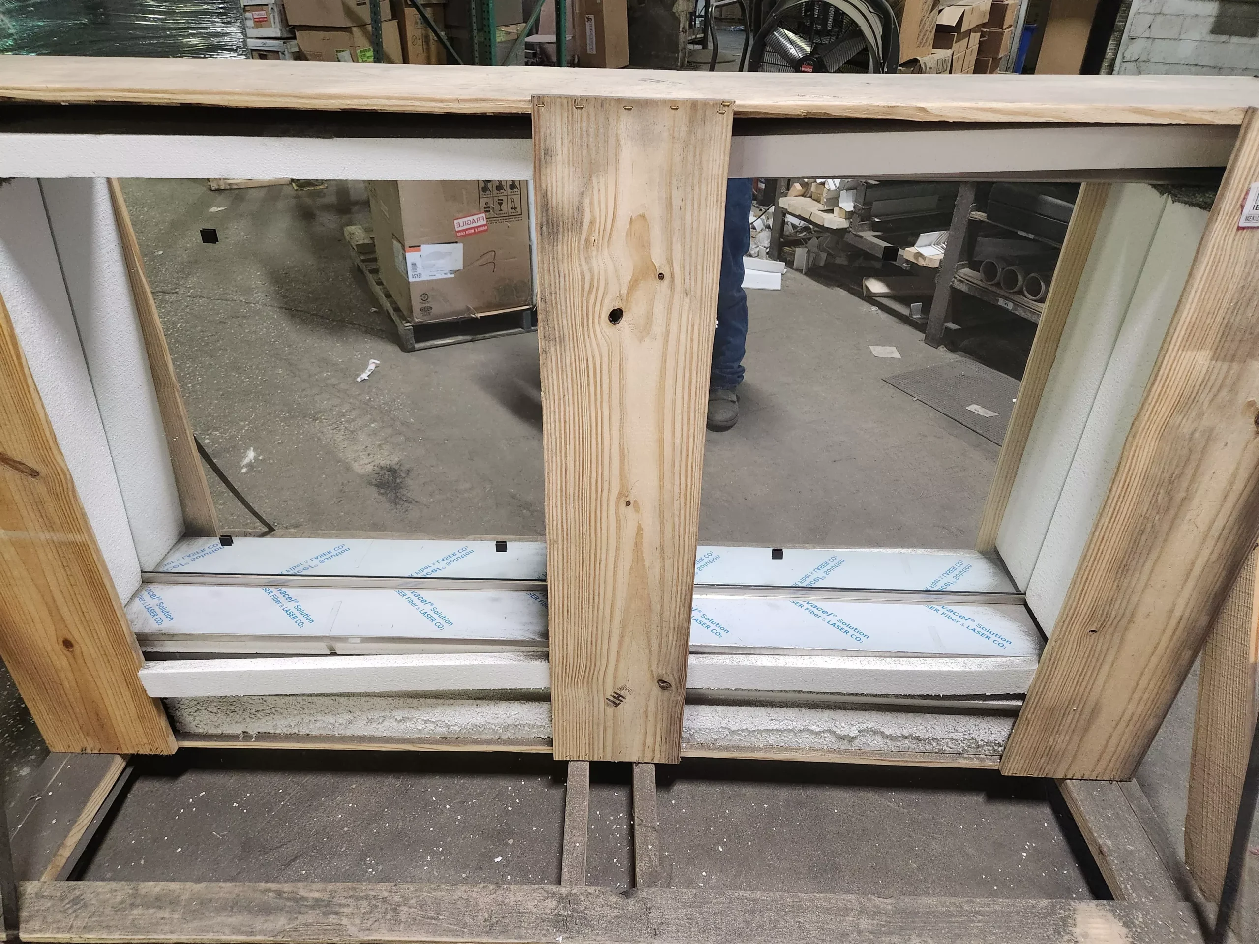72 x 30" Welded Frame Glass Mirror With Shelf"