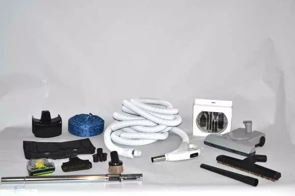Central Vacuum 30 Foot Low Voltage Attachments Kit with Turbo Cat Assembly