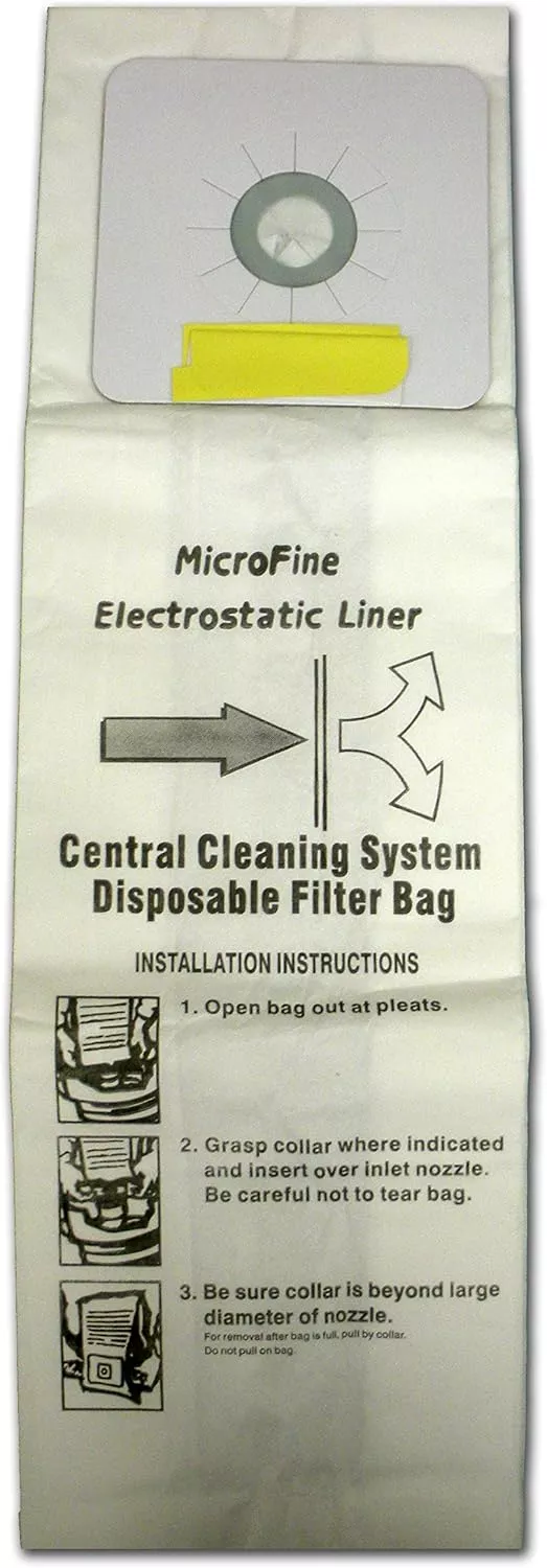 Central Vacuum Microfilter Bag 723mf-5, Closed Bags, 3/pk