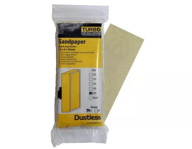 Dustless 54302 Sandpaper 220 Grit 25pk