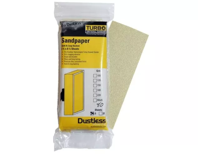 Dustless 54402 Sandpaper 80 Grit 25pk