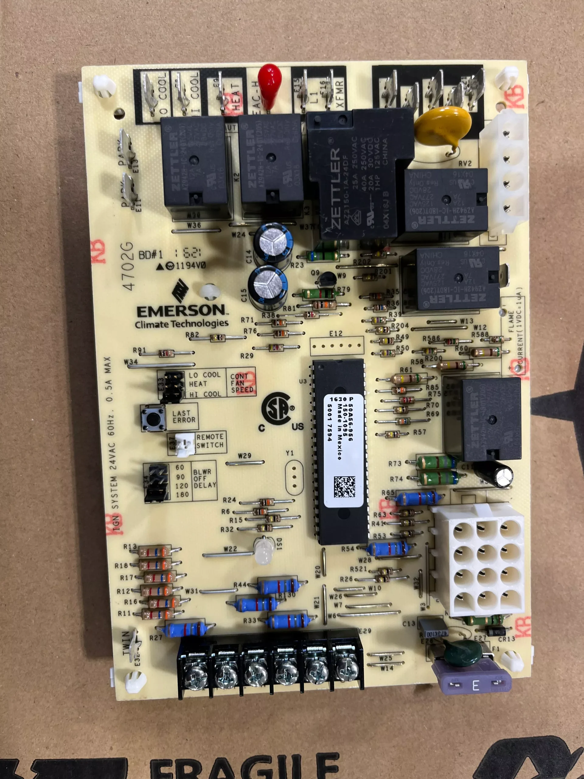 FURNACE CONTROL BOARD,VOLTS: 25, HERTZ: 50/60