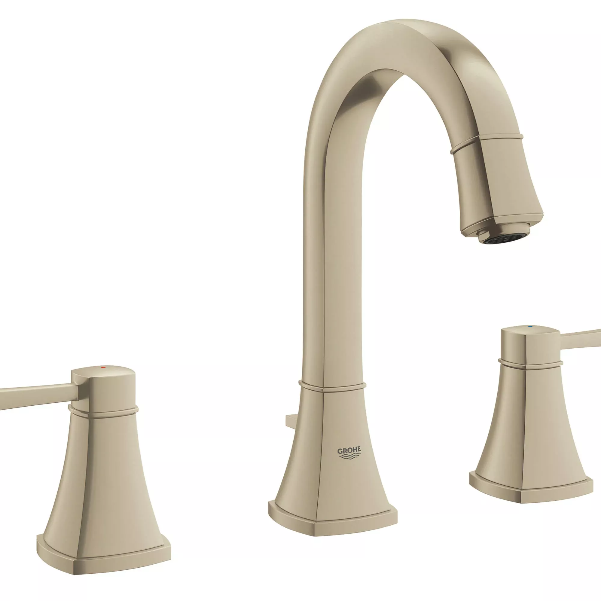 Grandera 8" Brushed Nickel Widespread 2-Handle M-Size Bathroom Faucet 1.2 GPM