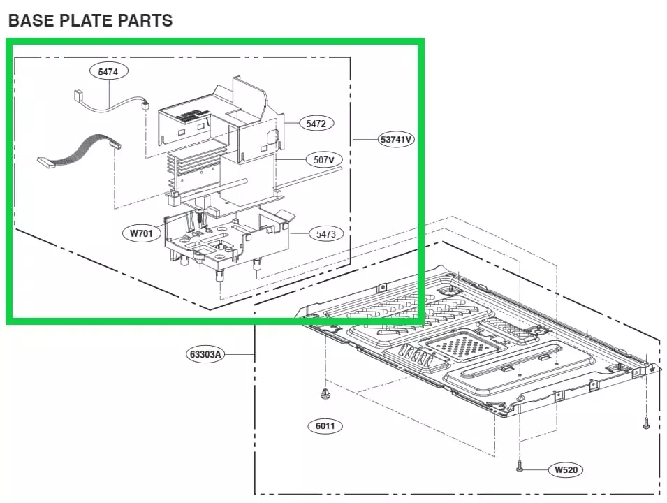 LG Microwave PCB Control Board Supporter Assembly - AJJ75138527