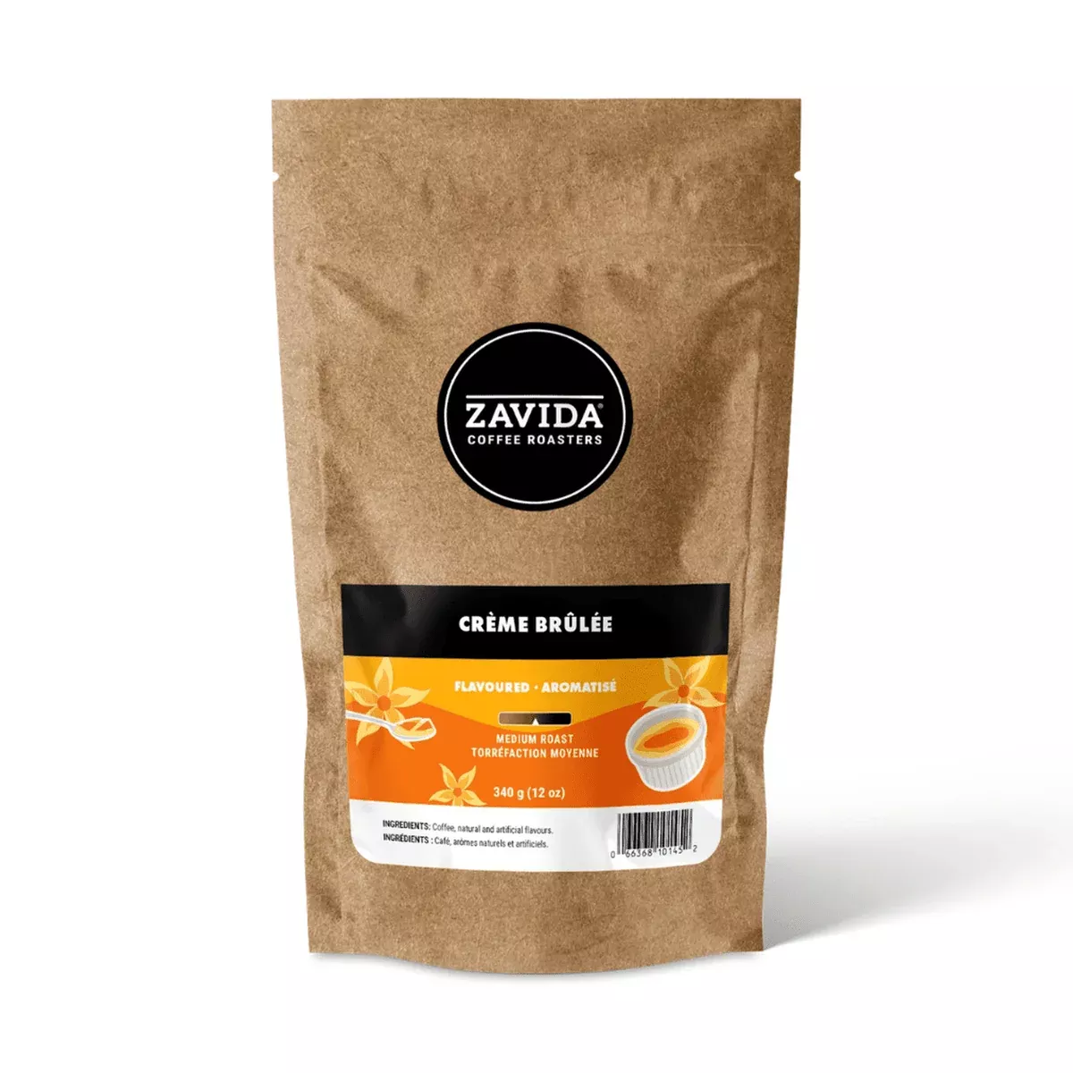 Zavida Creme Brulee Whole Bean Flavoured Coffee, 12 oz.